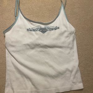 Rare Harley Davidson White tank